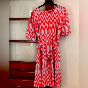 EUC Eloquii Retro Belted Dress with pleated skirt Size 20W